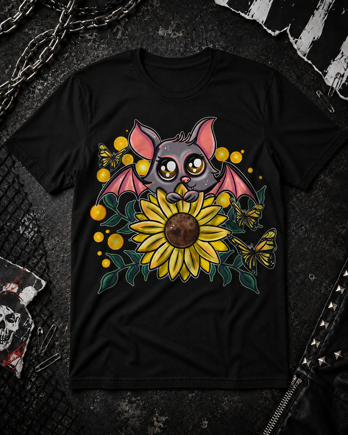 SUNFLOWER BAT TEE – GCLLC DROP SHIPPING