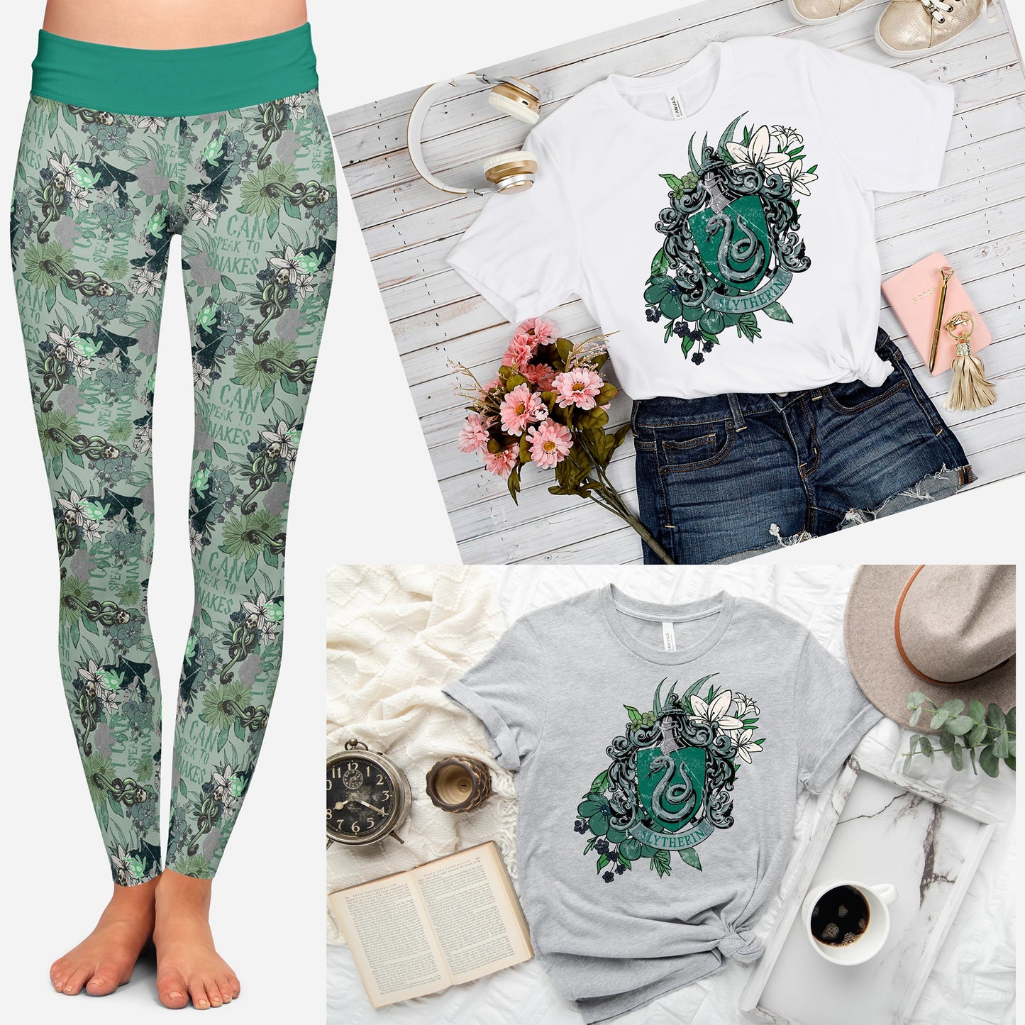 OUTFIT RUN 3-GREEN HOUSE FLORAL TEE