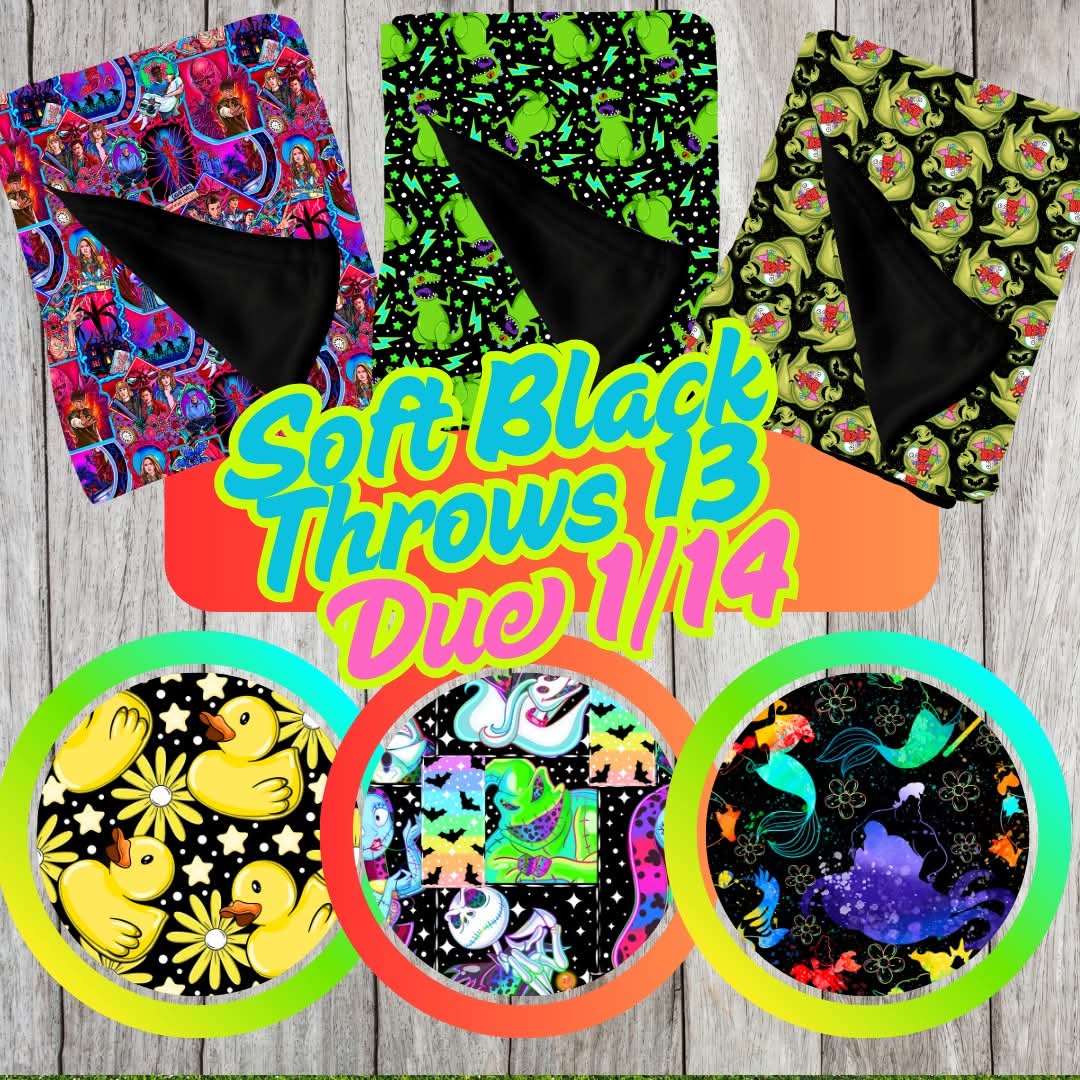 SOFT BLACK THROWS 1/14