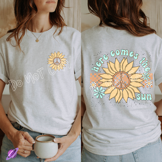 HERE COMES THE SUN DOUBLE SIDED TEE