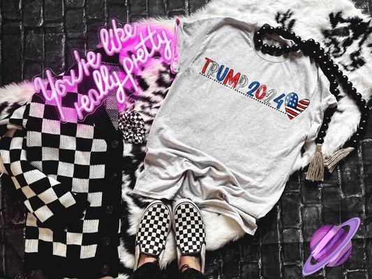 TRUMP 2024 FLAG HEART TEE