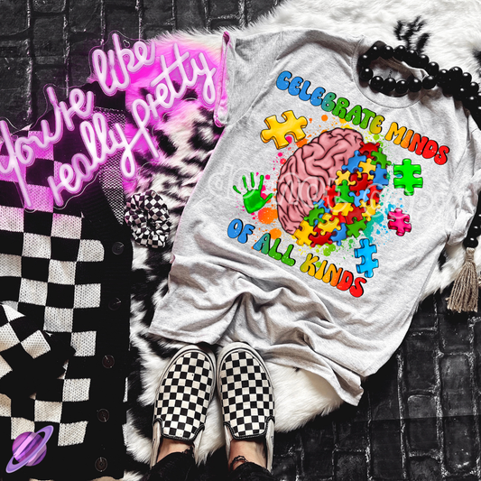 CELEBRATE MINDS OF ALL KINDS TEE