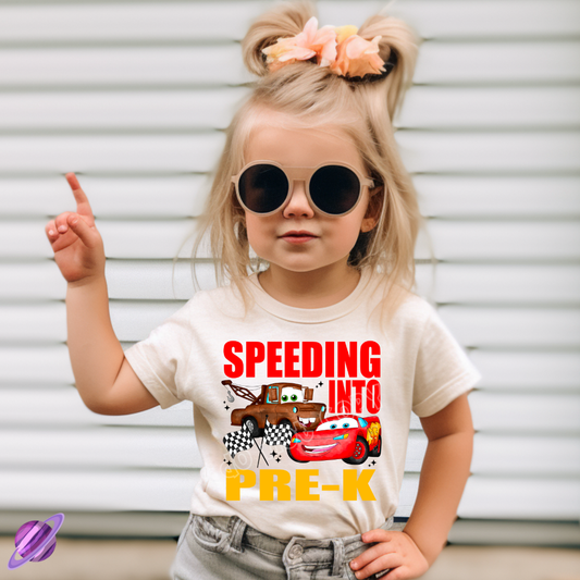 SPEEDING INTO PRE-K TEE