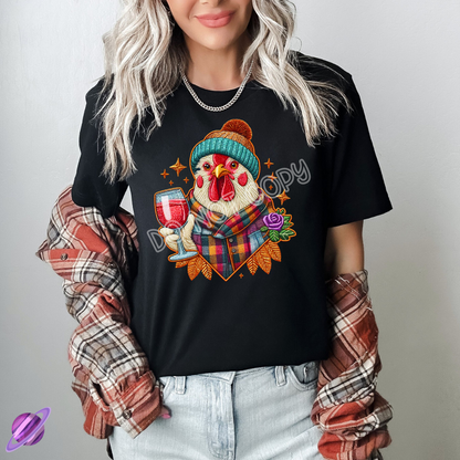 EMBROID FALL CHICK TEE