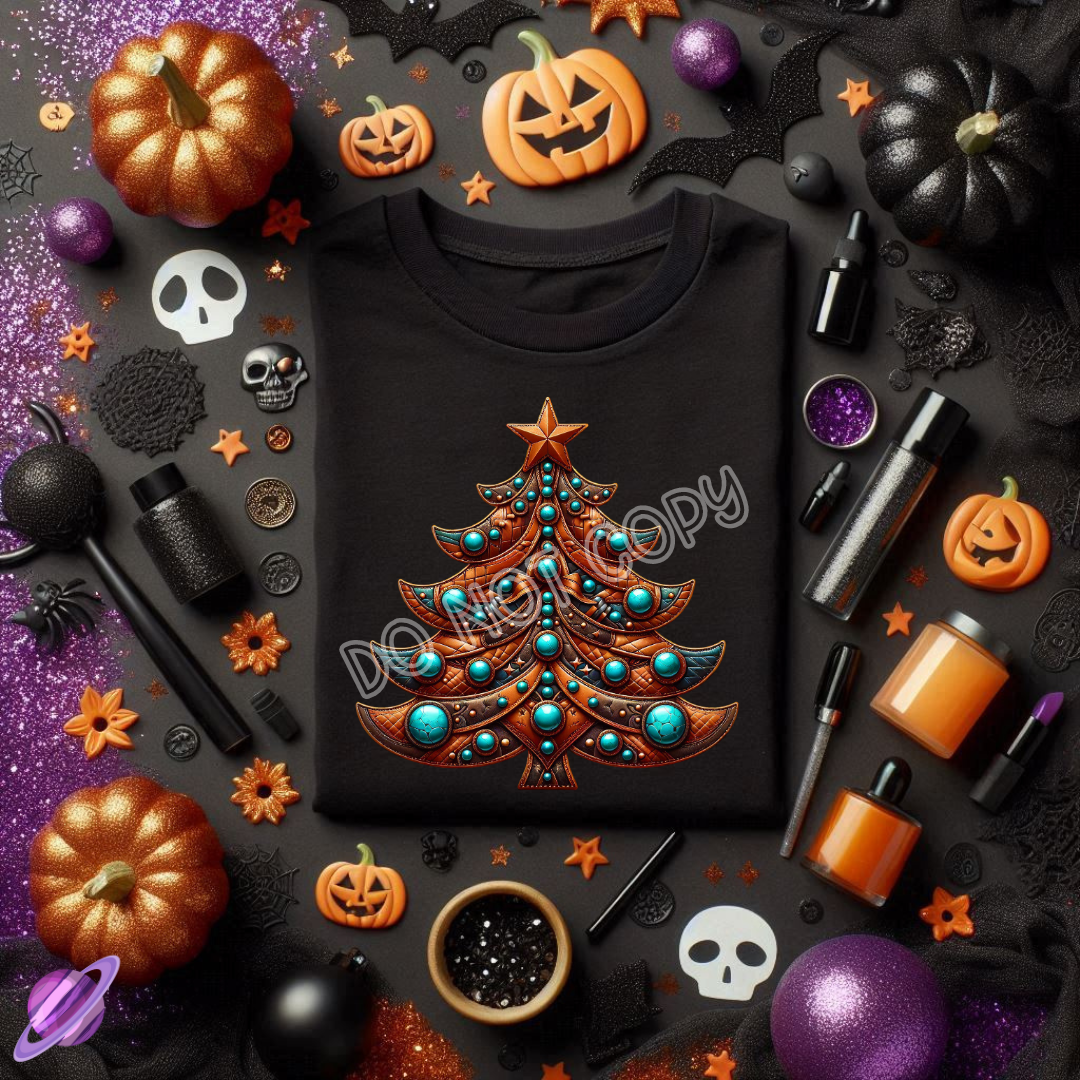 LEATHER TREE PATCH TEE