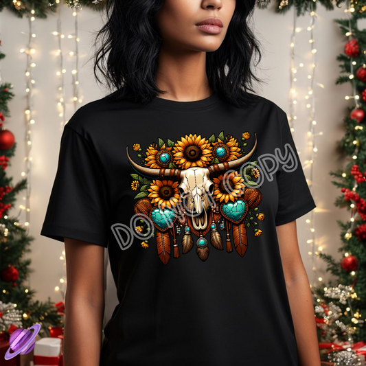 SUNFLOWER SKULL 2 TEE