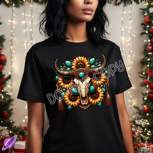 SUNFLOWER SKULL TEE