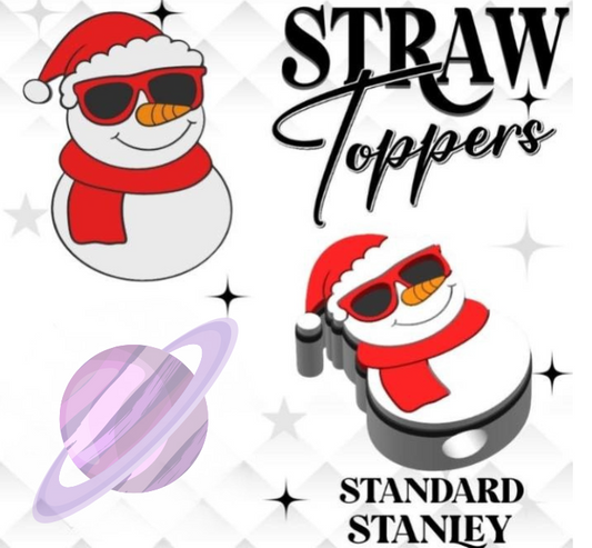 SNOWMAN- 3D PRINTED STRAW CHARM