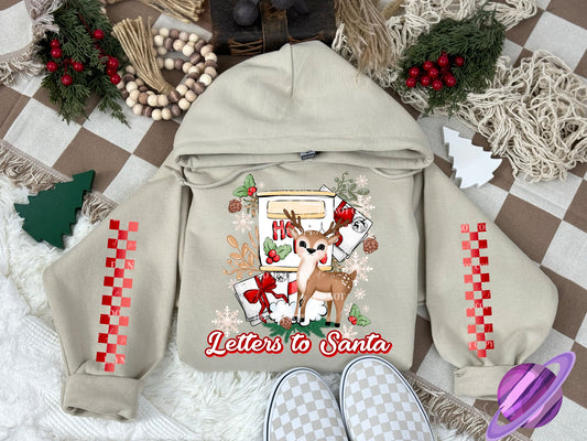 LETTERS TO SANTA HOODIE W/ SLEEVE DESIGN