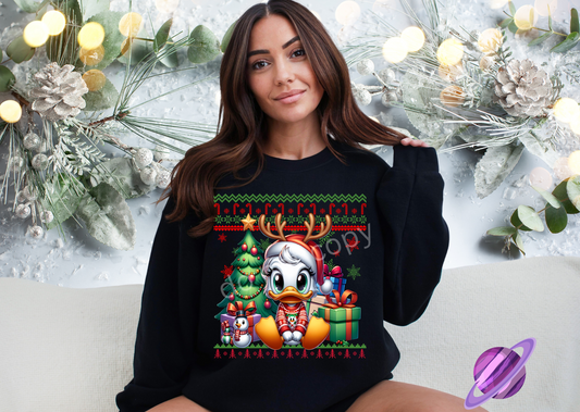 UGLY SWEATER GIRL DUCK CREWNECK SWEATSHIRT