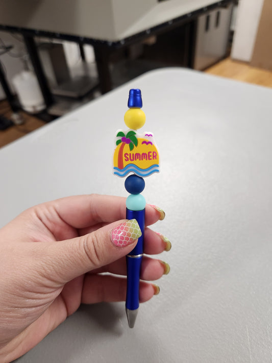 Summer Silicone Beaded Pen or Keychain