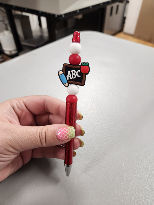 ABC Teacher Pen Silicone Beaded Pen or Keychain