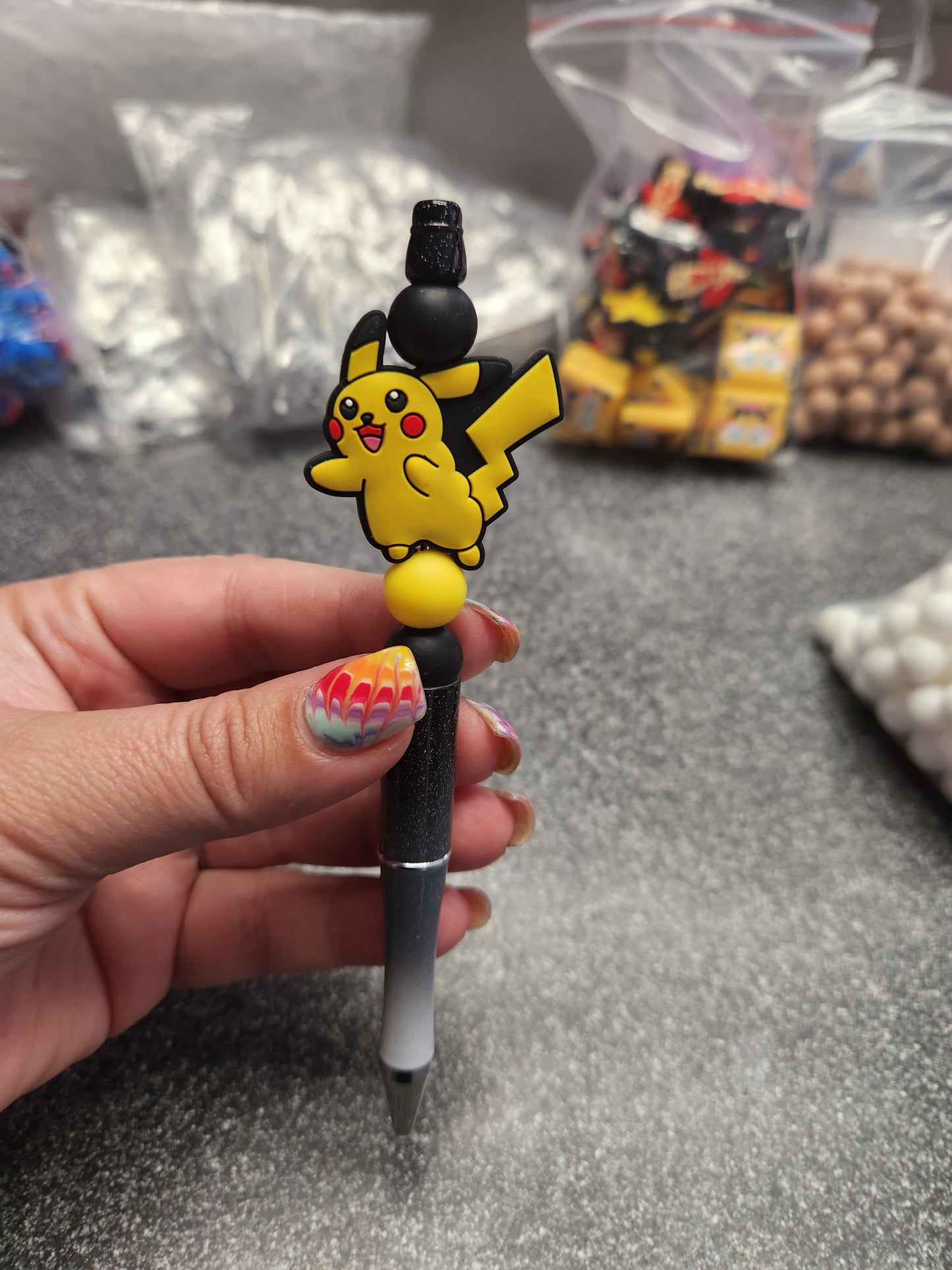 Pika Pen Silicone Beaded Pen or Keychain