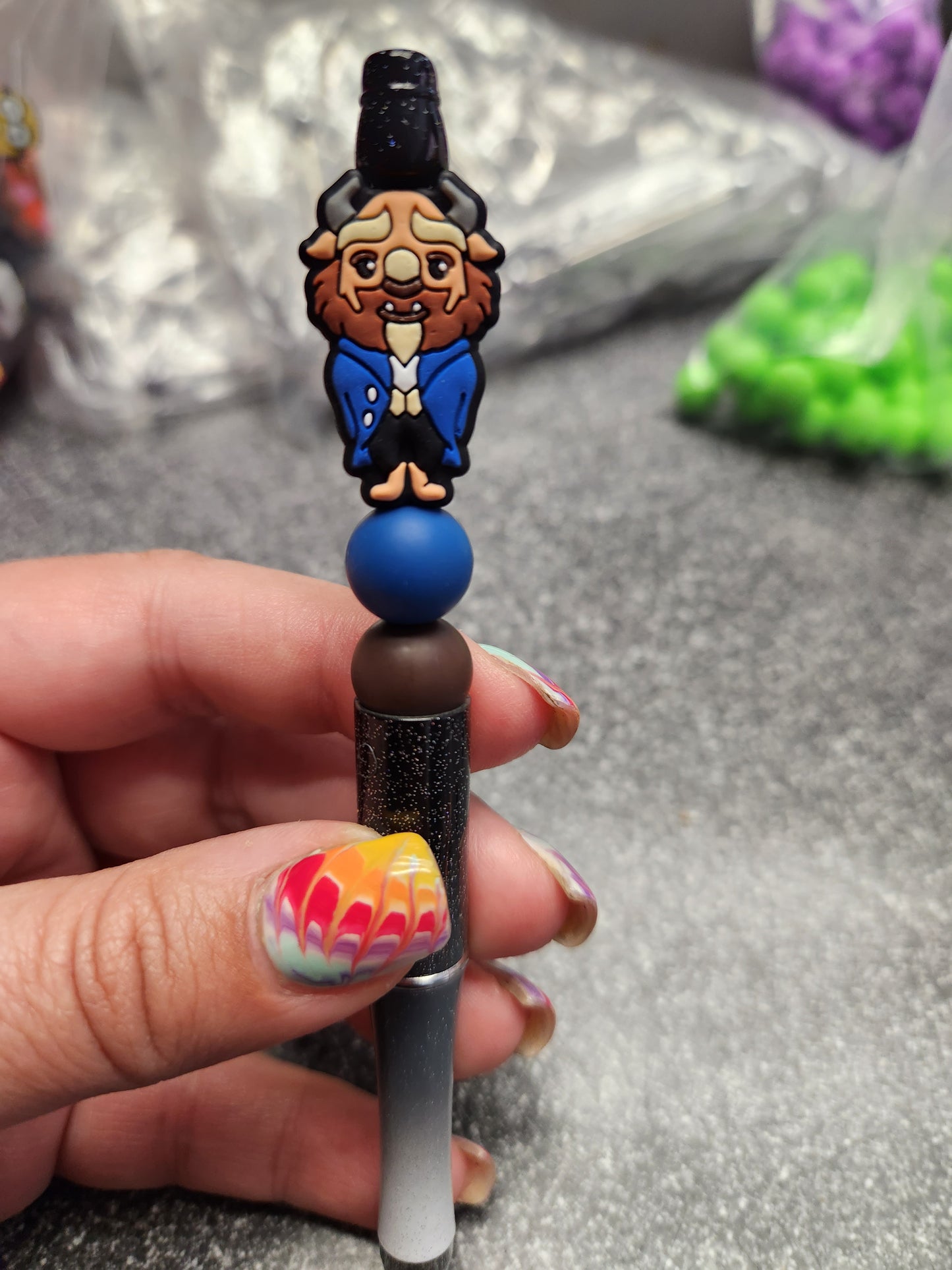 Beast Silicone Beaded Pen or Keychain
