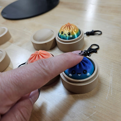 5 PACK MYSTERY FIDGET CLICKER DUMPLING KEYCHAINS- 3D PRINTED