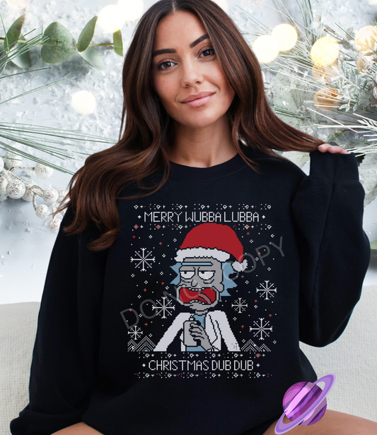 MERRY WUBBA UGLY SWEATER CREWNECK SWEATSHIRT