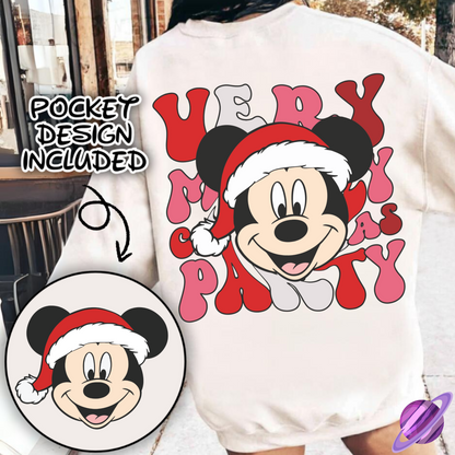 VERY MERRY MOUSE SWEATSHIRT W/ POCKET PRINT