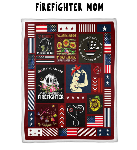 Firefighter Mom - Letter Sherpa Blankets- Preorder Closing 10/2