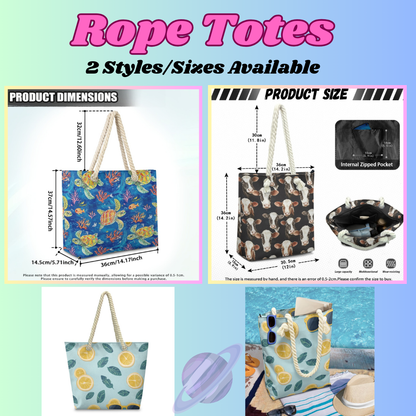 WATERCOLOR COWS-ROPE TOTE PREORDER CLOSING 5/6
