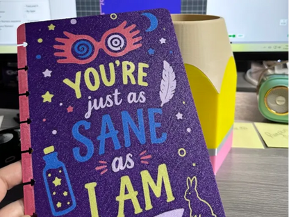 JUST AS SANE- 3D PRINTED REFILLABLE NOTEBOOK