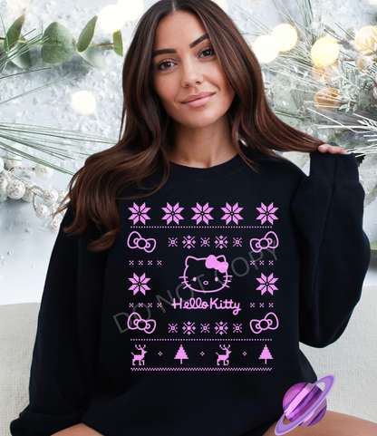 HKITTY UGLY SWEATER CREWNECK SWEATSHIRT