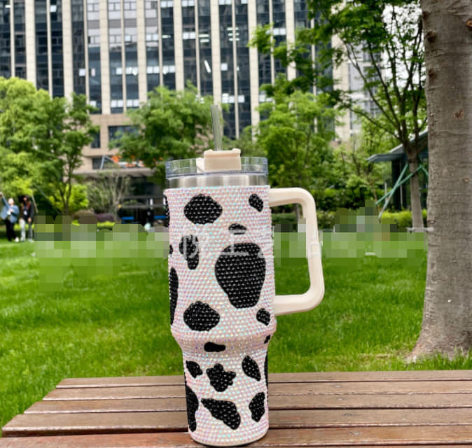 RHINESTONE COW TUMBLERS