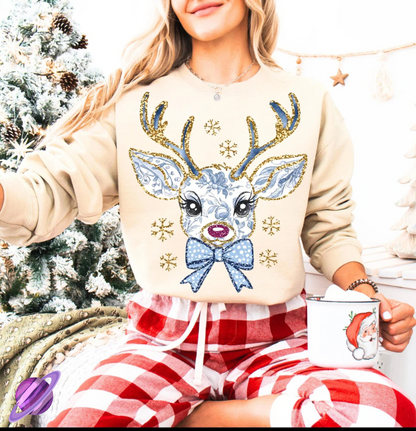 BLUE DEER CREWNECK SWEATSHIRT