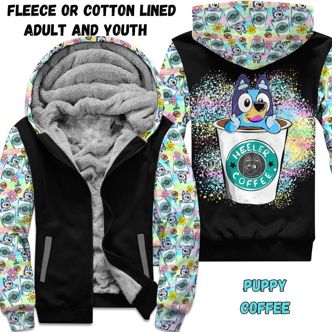 PUPPY COFFEE- FLEECE/COTTON LINED JACKETS RUN 12 PREORDER CLOSING 11/29