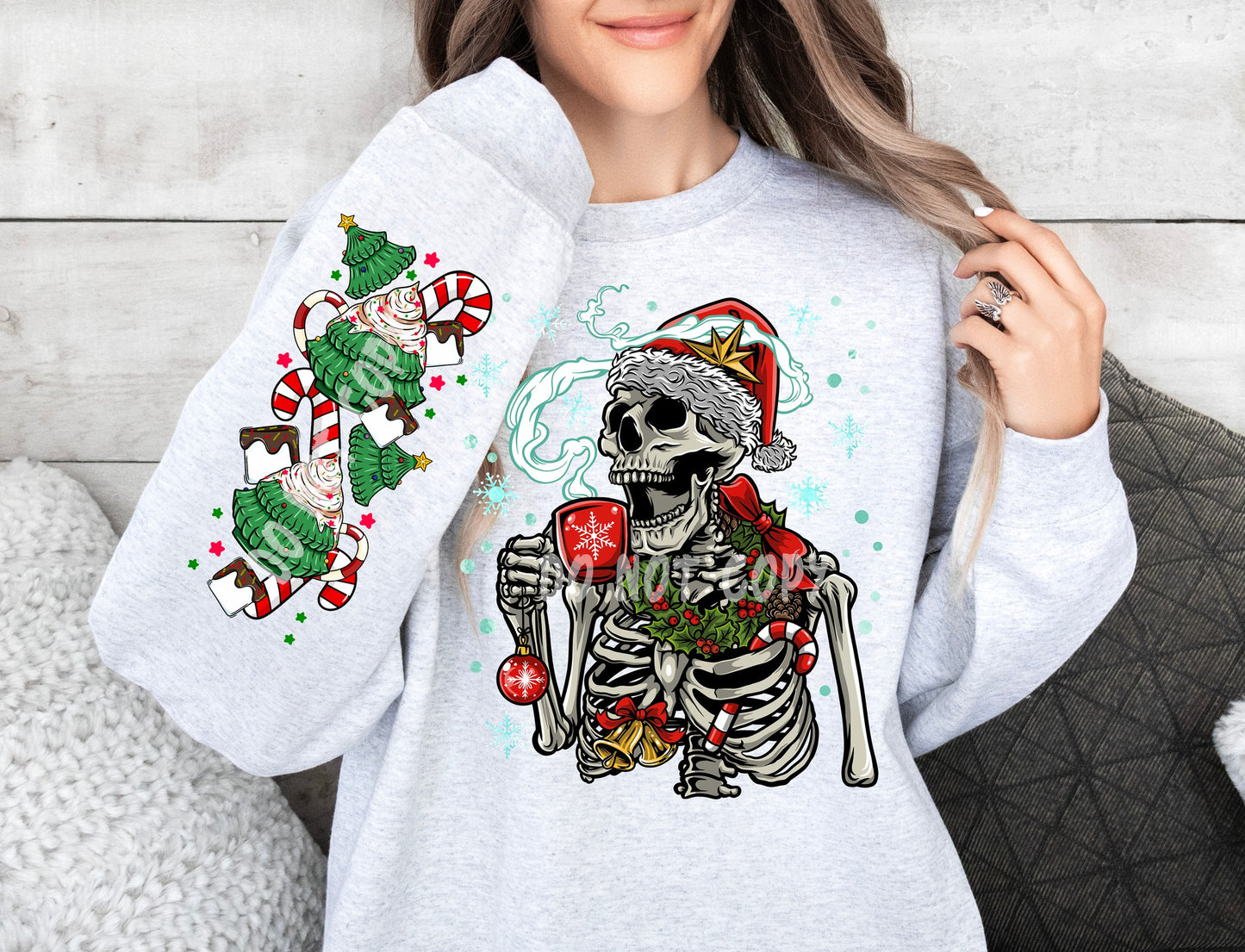 HOT COCOA SKELE CREWNECK SWEATSHIRT