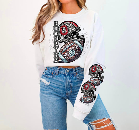 BLING BUCK 2 CREWNECK SWEATSHIRT W/ SLEEVE PRINT