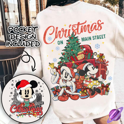 CHRISTMAS ON MAIN 4 SWEATSHIRT W/ POCKET PRINT