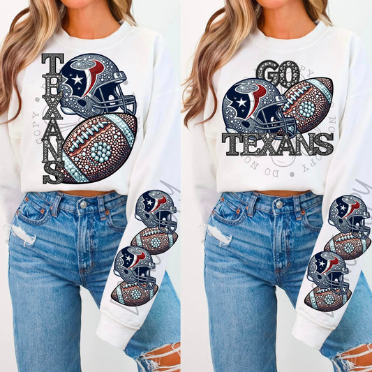 BLING TEX CREWNECK SWEATSHIRT W/ SLEEVE PRINT