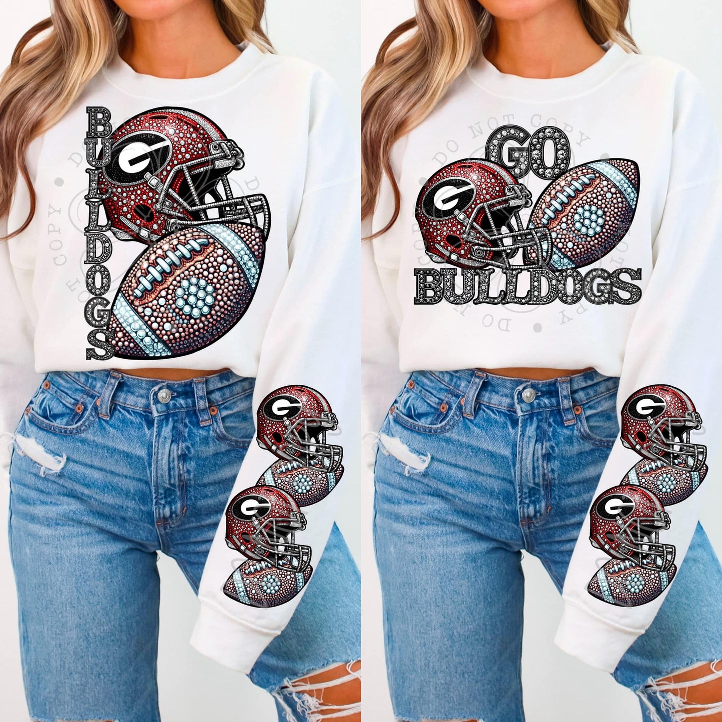 BLING BDOG CREWNECK SWEATSHIRT W/ SLEEVE PRINT