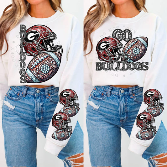 BLING BDOG CREWNECK SWEATSHIRT W/ SLEEVE PRINT