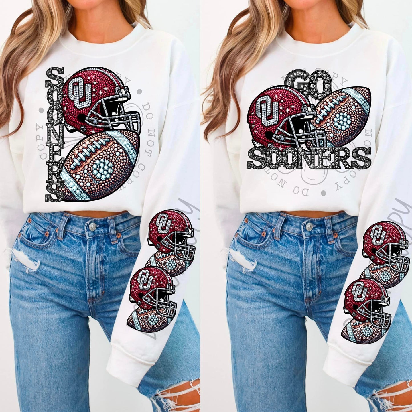 BLING SOON CREWNECK SWEATSHIRT W/ SLEEVE PRINT