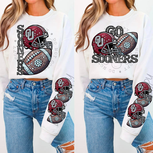 BLING SOON CREWNECK SWEATSHIRT W/ SLEEVE PRINT
