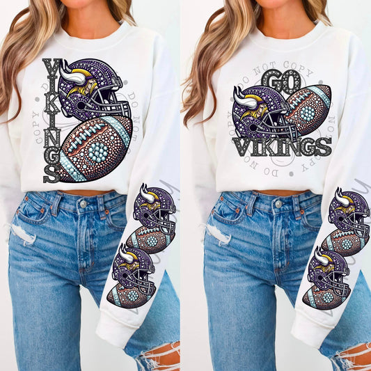 BLING VIK CREWNECK SWEATSHIRT W/ SLEEVE PRINT