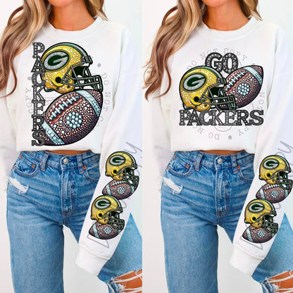 BLING G-BAY CREWNECK SWEATSHIRT W/ SLEEVE PRINT