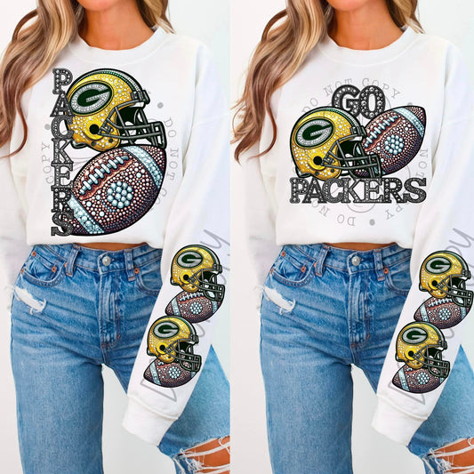 BLING G-BAY CREWNECK SWEATSHIRT W/ SLEEVE PRINT