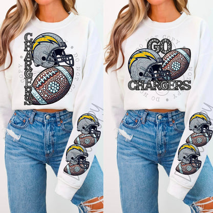 BLING CHARGE CREWNECK SWEATSHIRT W/ SLEEVE PRINT