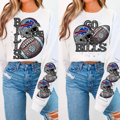 BLING BUFF SWEATSHIRT W/ SLEEVE PRINT