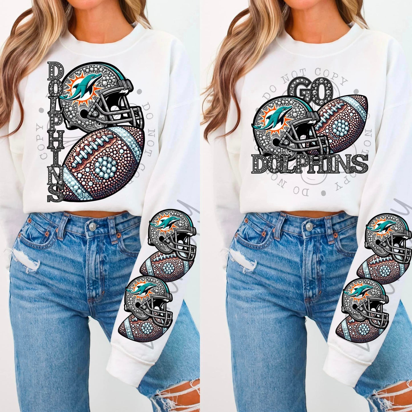 BLING DOLF SWEATSHIRT W/ SLEEVE PRINT