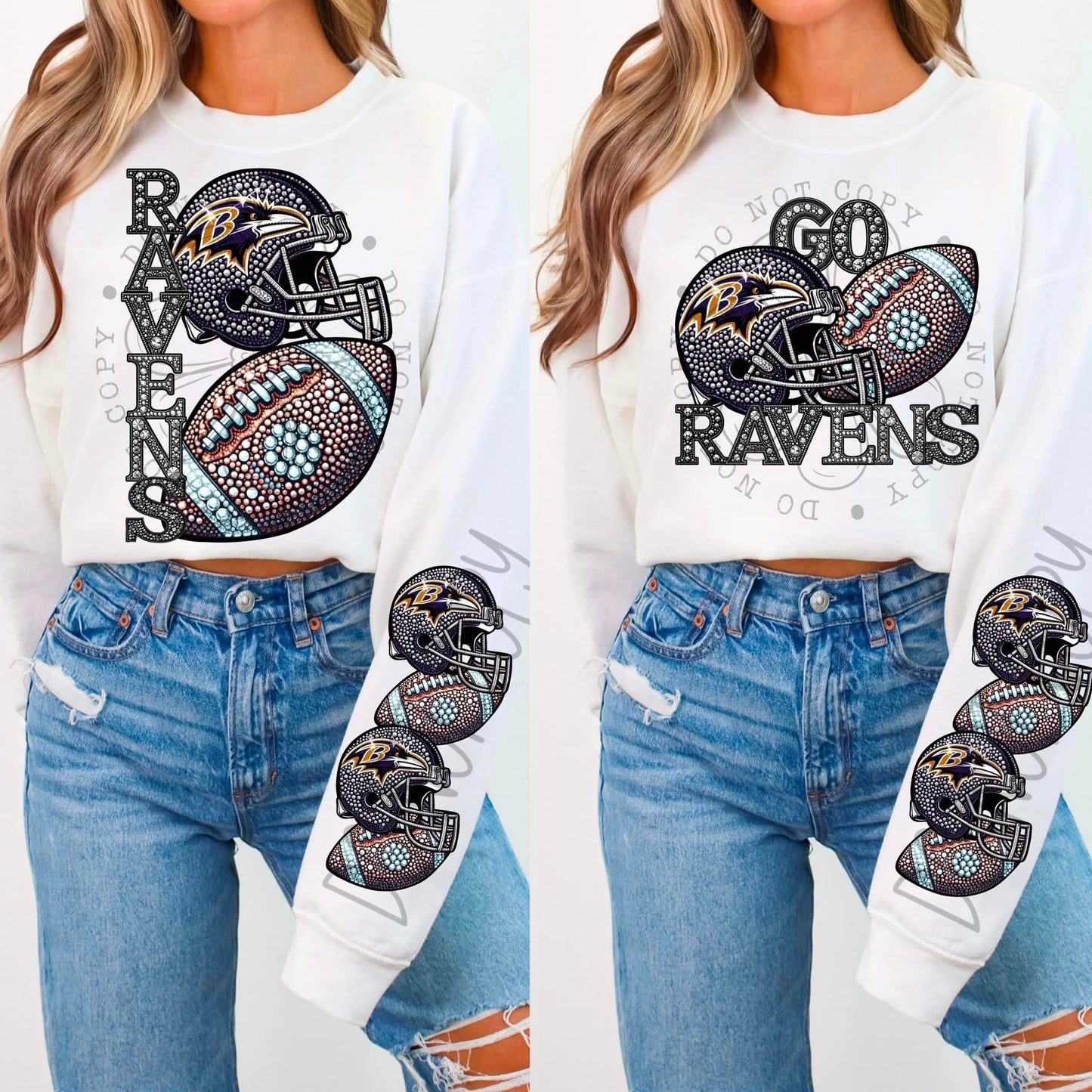 BLING RAVE SWEATSHIRT W/ SLEEVE PRINT
