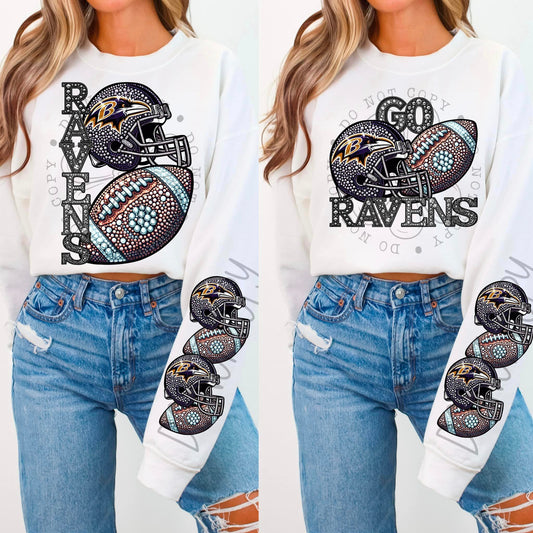 BLING RAVE SWEATSHIRT W/ SLEEVE PRINT