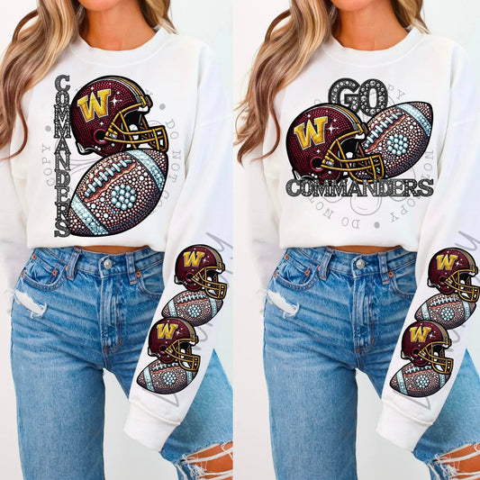 BLING WASH SWEATSHIRT W/ SLEEVE PRINT