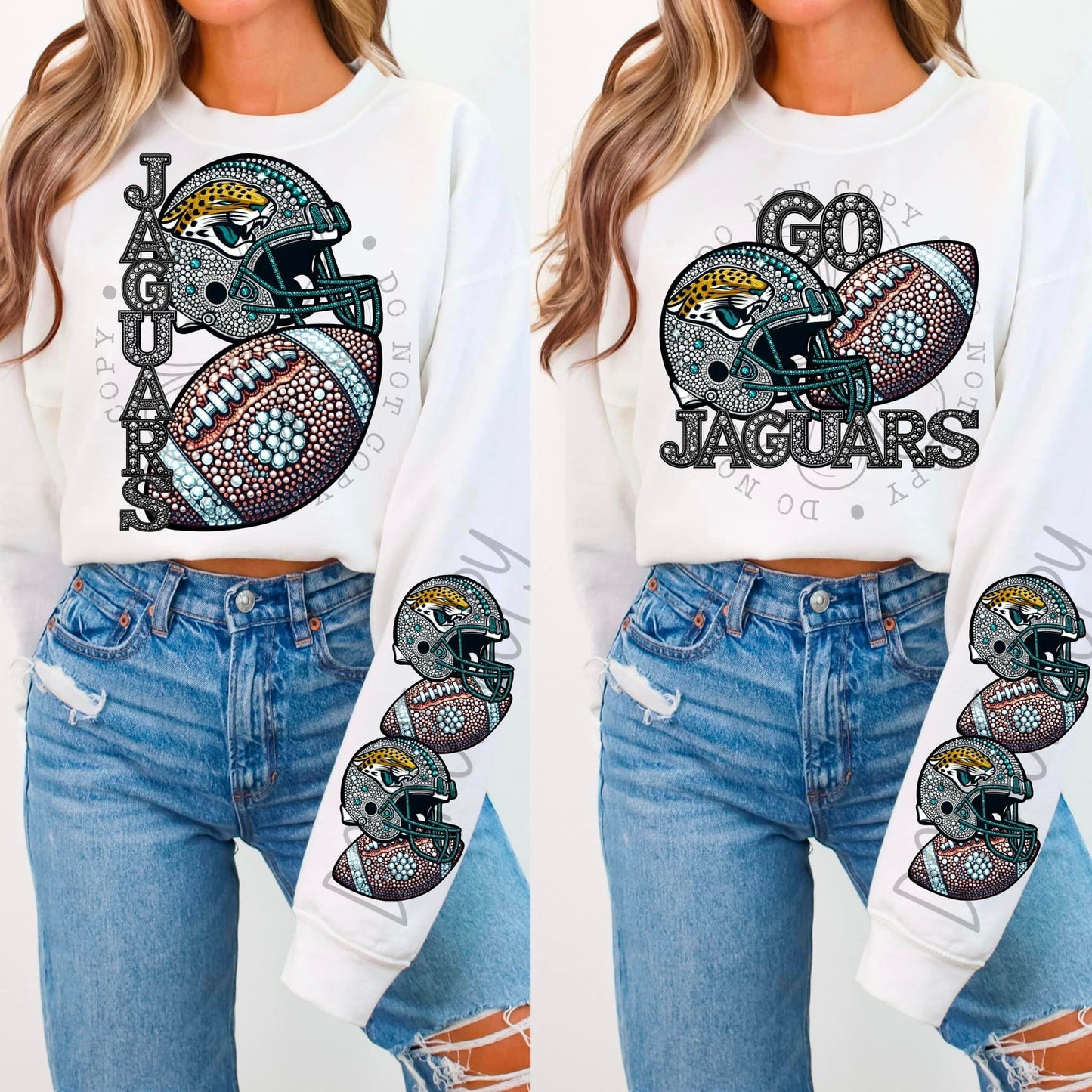 BLING JAG SWEATSHIRT W/ SLEEVE PRINT