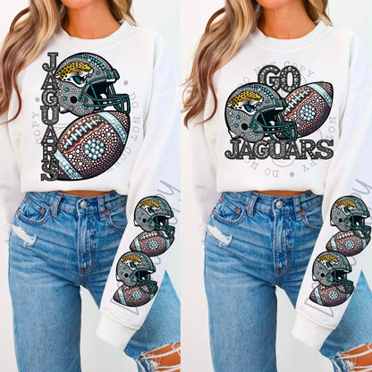 BLING JAG SWEATSHIRT W/ SLEEVE PRINT