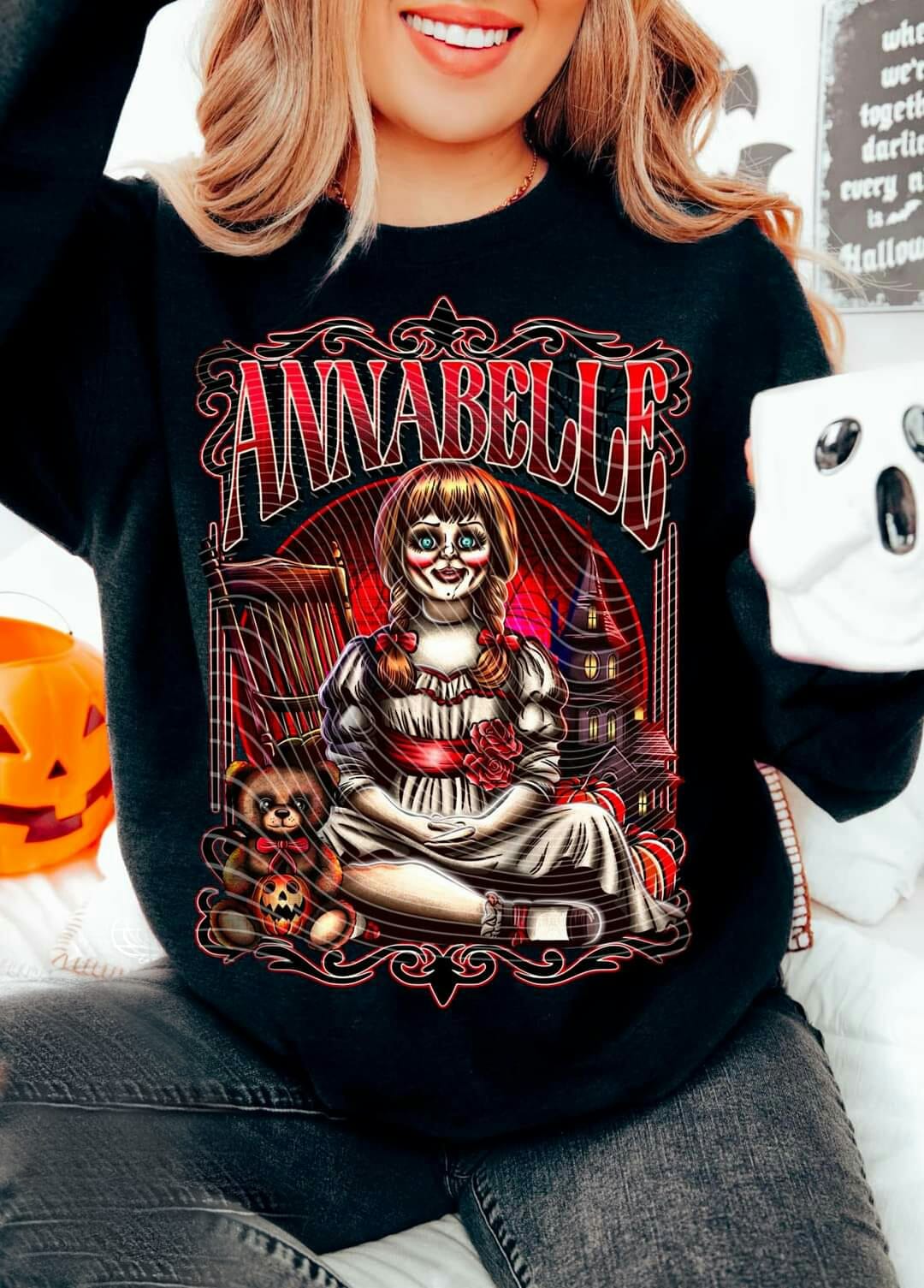 ANABELLE- CREWNECK SWEATSHIRT  W/ SLEEVE PRINT