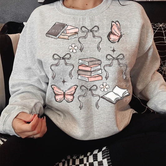 BOOKS AND BOWS CREWNECK SWEATSHIRT