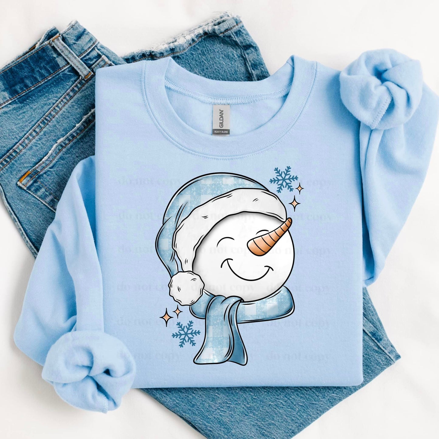 BLUE SNOWMAN CREWNECK SWEATSHIRT